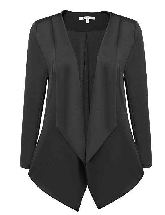 ACEVOG Women's Long Sleeve Open Front Asymmetrical Hem Casual Blazer Jacket