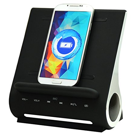 Azpen D100 Wireless Charging Station with Multiple USB Ports   Bluetooth Speaker System