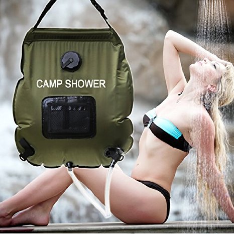 Wealers Premium Solar Camping Shower Bag, 5-gallon / Includes Removable Hose W/on-off Switchable Shower Head