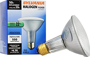 SYLVANIA Capsylite Long Neck Halogen Bulb Dimmable / PAR30 Reflector Wide Flood Light (50W replacement) / Medium Base E26 / 39 W / 2850K – warm white