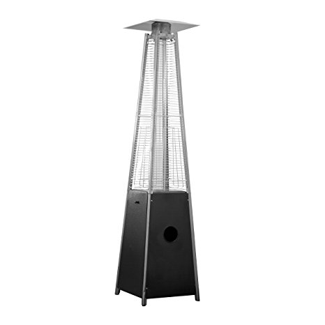 AZ Patio HLDS01-GTPC Tall Glass Tube Heater, Matte Black