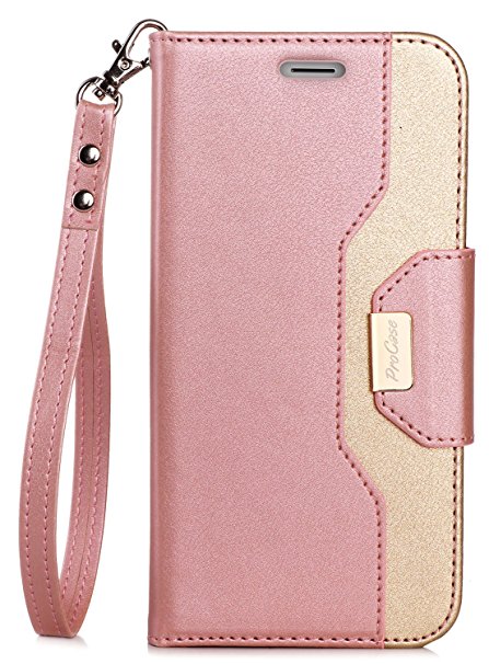 Google Pixel Wallet Case, ProCase Flip Cover Card Case for Google Pixel 5.0", with Card Slots and Mirror, Stylish Slim Kickstand Case for 5.0 Inch Pixel -Pink