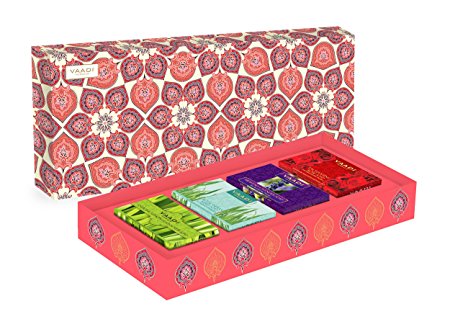 Exotic Fragrance Collection - 4 Premium Herbal Handmade Bar Soap Gift Box Set - 4 X 75 gms - 10.6 Ounces - Vaadi Herbals