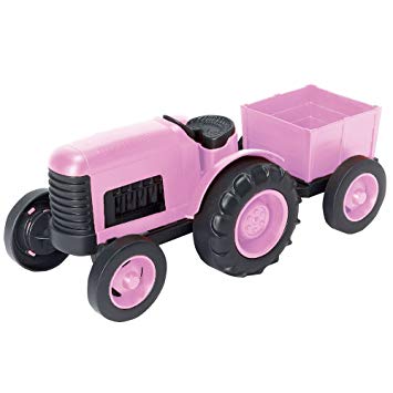 Green Toys Tractor Vehicle Toy, Pink, 11.75" x 5.4" x 4.8"