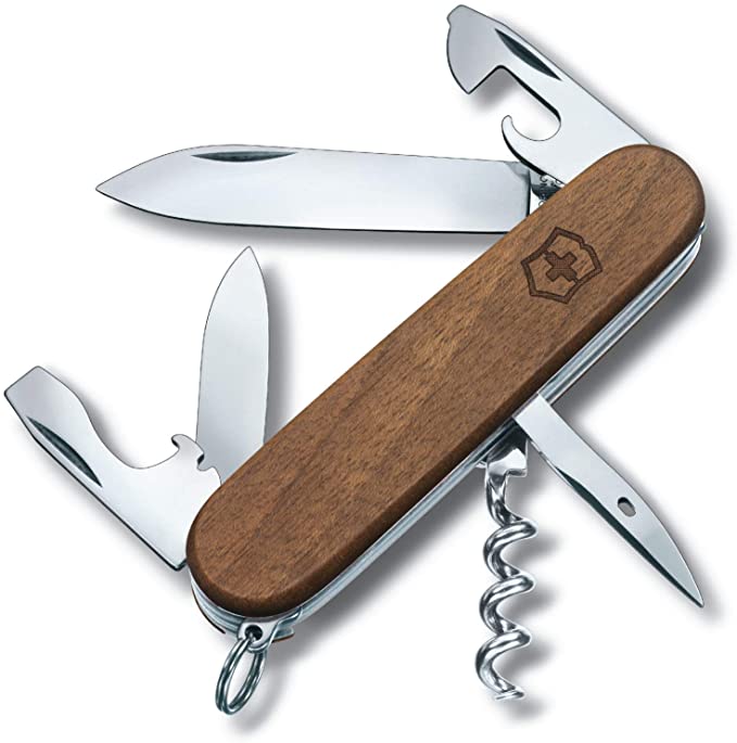 Victorinox Spartan Wood Walnut - Swiss Army Pocket Knife 91 mm - 10 Tools