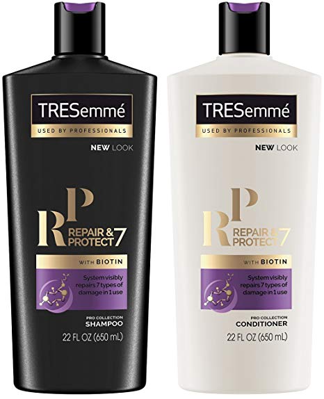 Tresemme Pro Collection Haircare - Repair & Protect 7 - With Biotin - Shampoo & Conditioner Set - Net Wt. 22 FL OZ (650 mL) Per Bottle - One Set
