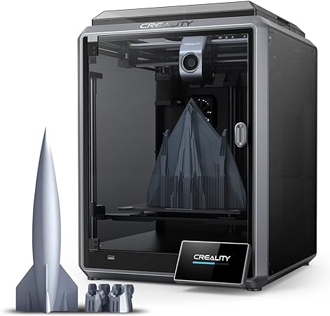 Creality K1, FDM 3D Printers 600mm/s Max Speed 20000mm/s² Acceleration Hands-Free Auto Leveling Upgraded Klipper Firmware Core XY 300℃ High-Temperature Printing