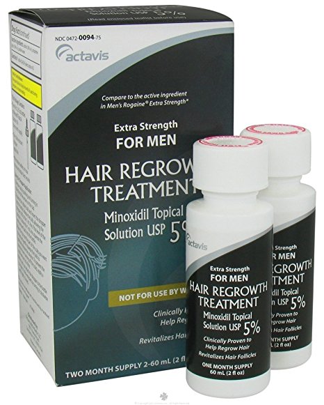 Minoxidil 5% Extra Strength Hair Regrowth Treatment Solution 2 x 60 ml [2 month supply]