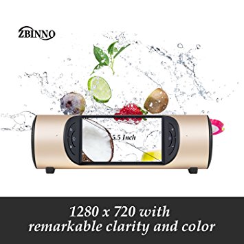 Portable WiFi TV , WiFi Speaker,Tablet ,Music player ,WIFI Internet radio with Amazing Super Deep Bass , Touch Screen and Voice control by OK Google for Indoors and Outdoors,Miro by ZBINNO (GOLD)