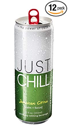 Just Chill Stress Relief Calming & Relaxing Beverage - Jamaican Citrus - 12 oz Can (Pack of 12)