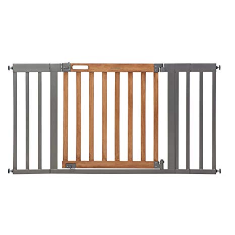 Summer Infant West End Safety Gate, 36" - 60" Wide & 30" Tall, for Doorways & Stairways, with Auto-Close & Hold-Open, Honey Oak & Slate Grey, 36"- 60" Wide