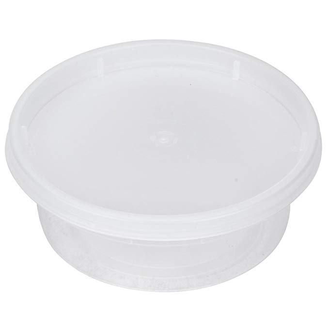 A World Of Deals Plastic Soup/Deli Food Containers with Lids, 8 oz, Set of 24