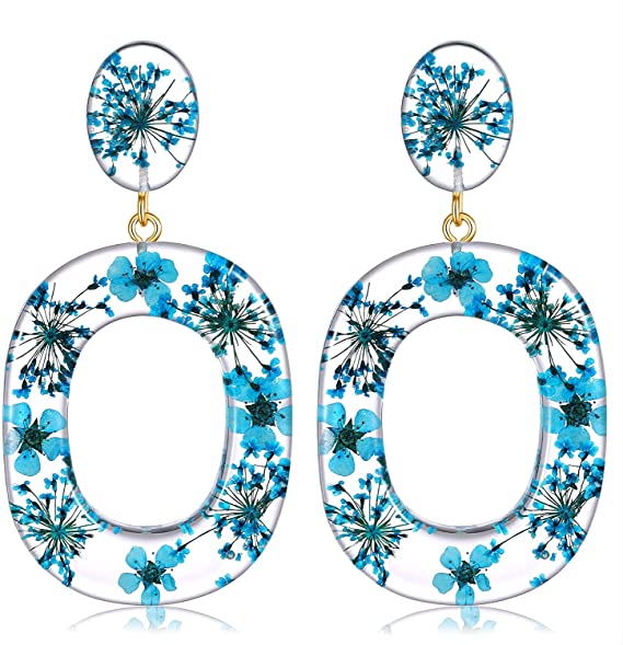 Acrylic Earrings For Women Girls Statement Geometric Earrings Resin Acetate Drop Dangle Earrings Mottled Hoop Earrings Fashion Jewelry