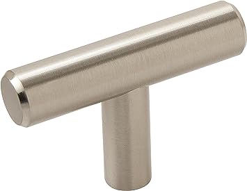 Amerock | Cabinet Knob | Sterling Nickel | 1-15/16 inch (49 mm) Length | Bar Pulls | 10 Pack | Drawer Knob | Cabinet Hardware