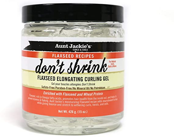 Aunt Jackie's Don't Shrink Flaxseed Elongating Curling Gel, 15 Ounce | ⭐️ Exclusive