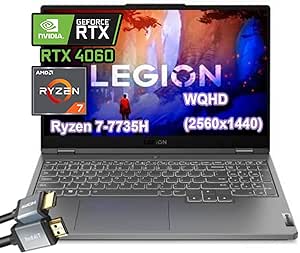 Lenovo Legion 5 Gaming Laptop, 15.6" 165Hz WQHD(2560x1440), Ryzen 7-7735HS, NVIDIA GeForce RTX 4060(140W), 64GB RAM, 1TB PCIe SSD, Window 11 Home, Backlit Keyboard, with HDMI