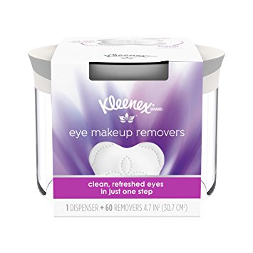 Kleenex Eye Makeup Remover Pads with Dispenser,  60 Oil Free Makeup Remover Eye Pads