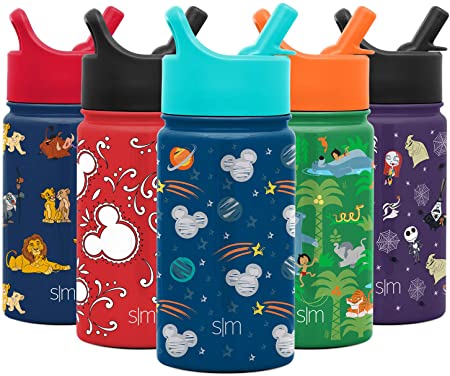 Simple Modern 14oz Disney Summit Kids Water Bottle Thermos with Straw Lid - Dishwasher Safe Vacuum Insulated Double Wall Tumbler Travel Cup 18/8 Stainless Steel - Disney: Mickey Space