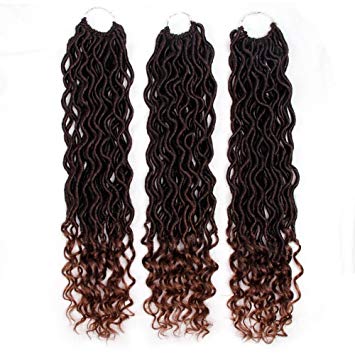 MOBOK 6Pcs/Lot Goddess Locs Faux Locs Crochet Twist Braiding Soft Synthetic Hair Extension (20inches(6-packs), T30)