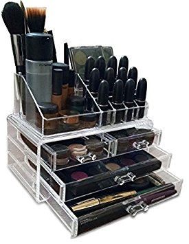 Oi Labels™ Clear Acrylic Make-Up / Cosmetic / Jewellery / Nail Polish Organiser Display Stand (with high grade 3mm acrylic). Gift Boxed.