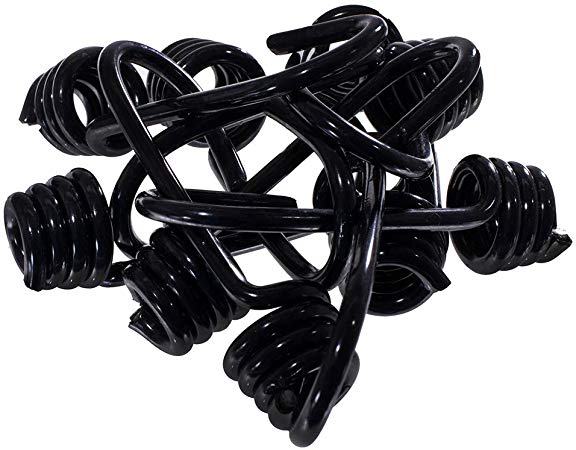 Wire Bungee Cord Hooks – Shock Cord – 10 Pack – Black Plastic Coated – For Boating, Camping, Auto, and Outdoor Uses (3/8 Inch)