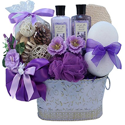 Art of Appreciation Gift Baskets Lavender Renewal Spa Bath and Body Gift Set, Medium