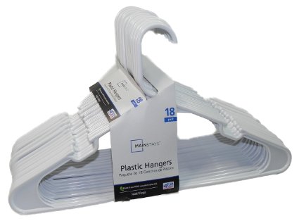 Mainstays Standard Plastic Hangers White