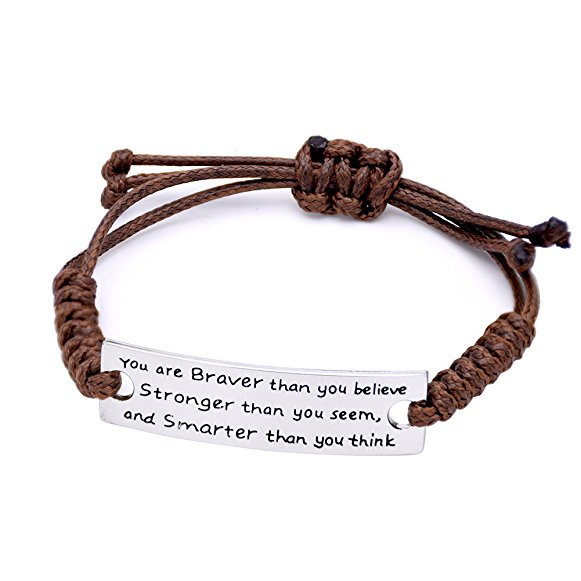 O.RIYA You are Braver than you believe Charming Little Inspirational Bracelet