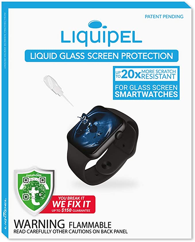 Liquid Screen Protector Apple Watch Liquid Glass 9H Hardness Universal for Watches and Wearables with a “You Break It, We Fix It” $150 Protection Plan by Liquipel