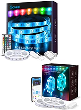 Govee 16.4ft RGB LED Strip with Remote and Control Box and 32.8ft LED Strip Lights Works with Alexa and Google Assistant Bundle, Colorful Light Strip, Easy Installation Cutting Design LED Light Strip