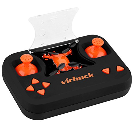 Virhuck volar-360 RC Nano Drone 2.4 GHz 4.5 CH 6 AXIS GYRO System Multicolor LED Lights Headless/One Key Return Mode Quadcopter Orange