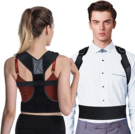 OMERIL Posture Corrector for Women and Men, Adjustable Lower and Upper Back Brace with Lumbar Support Back Straightener for Improving Bad Posture and Pain Relief from Neck, Back, Shoulder