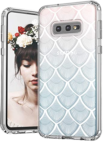 MOSNOVO Galaxy S10e Case, White Tassel Henna Lace Pattern Clear Design Printed Transparent Plastic Back Case with TPU Bumper Protective Case Cover for Samsung Galaxy S10e