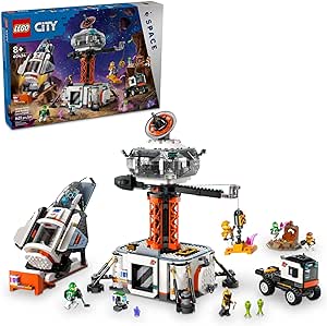 LEGO City Space Base and Rocket Launchpad, Planet Exploration Toy, Building Kit for Creative Role Play, Rocket Ship Toy for Kids Ages 8 Plus, 6 Minifigures, Robot and 2 Alien Action Figures, 60434