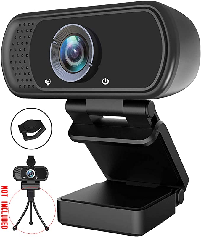 1080P Webcam with Microphone & Privacy Cover Web Cam USB Camera Computer HD Pro Streaming Web Camerm for PC Desktop & Laptop Autofocus Best Webcam with Rotatable Clip