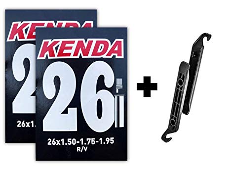 Kenda 26x1.5-1.75-1.95 Bicycle Inner Tubes - 32mm Presta RVC (2 Tubes, 2 Nylon Levers)