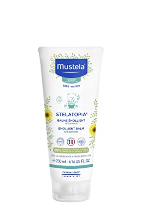 Mustela Stelatopia Emollient Balm, Rich Daily Baby Cream for Extremely Dry to Eczema Prone Skin, with Sunflower and Avocado Perseose, National Eczema Association Recognized, 6.76 fl. oz.