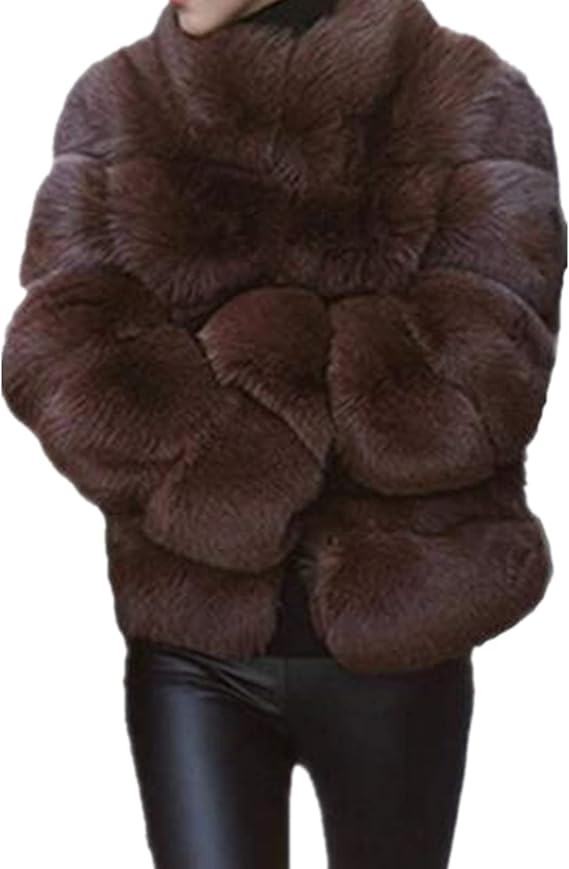 Lisa Colly womens Women Faux Fur Coat Jacket
