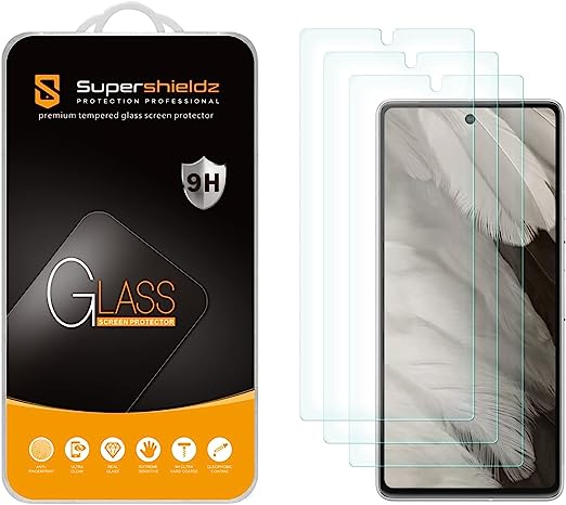 Supershieldz (3 Pack) Designed for Google Pixel 7a Tempered Glass Screen Protector, 0.33mm, Anti Scratch, Bubble Free