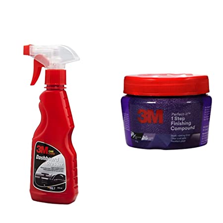 3M IA260166359 Auto Specialty Dashboard Dresser (250 ml) & IA260165237 Perfect-It 1-Step Finish Compound (100 g)