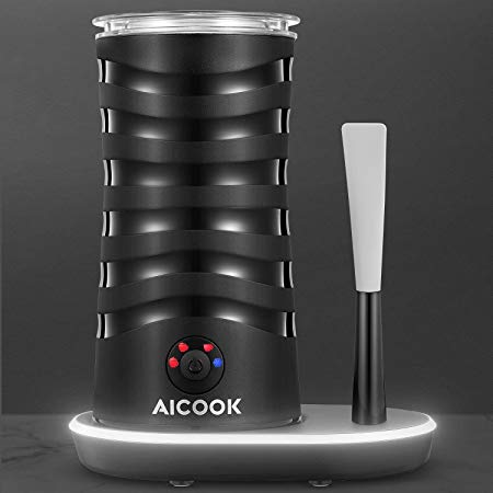 Milk Frother, Aicook High-End Electric Milk Steamer for Hot and Cold Milk Froth, Foam Maker, Silent Operation, Non-Stick, for Coffee, Hot Chocolate