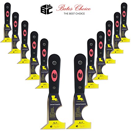 BATES CHOICE PAINT SCRAPERS: Pack of 12 Putty Knives; 5 in 1 tools