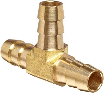 Anderson Metals Brass Hose Fitting, Tee, 3/8" x 3/8" x 3/8" Barb