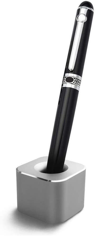 HaloVa Pen Holder, Premium Metal Penholder, Fashionable Anti-Slip Multi-Purpose Pencil Pen Stand Holder Base, for Holding Pen Toothbrush Razor Brush, Silver