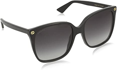 Gucci Women's 0022S_001 (57 mm) Sunglasses, Black, 57