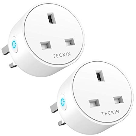 Smart Plug WiFi Outlet TECKIN Mini Plug Works with Amazon Alexa (Echo, Echo Dot), Google Home and IFTTT, Wireless Socket Remote Control Timer Plug Switch, No Hub Required 2 Packs (Upgrade Version)