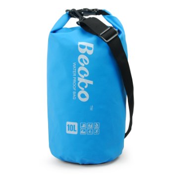 Becko 10L Blue Dry Bag, Waterproof Case Pouch Include Shoulder Strap for Swimming, Surfing, Fishing, Boating, Skiing, Camping and Other Outdoor Sports, Protest Your Personal Item Against Water, Rain, Snow and Sweat (Blue, 10L)