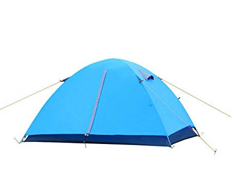 E EVERKING 2 Person Double Layer Camping Tent, Double Person 4 Seasons Waterproof Backpacking Tent, Lightweight Tents for Camping Hiking with Carrying Bag