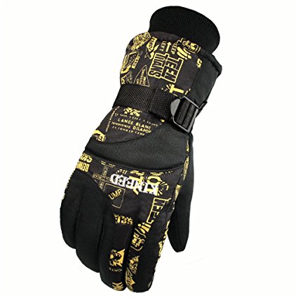 Runtlly Men's Outdoor Skiing Gloves Winter Warm Gloves Full Finger Waterproof Gloves Athletic Gloves