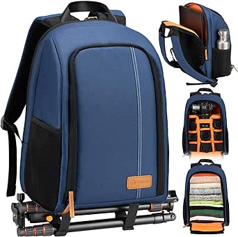 TARION Camera Backpack, Photography Backpack with Large Capacity, Padded Insert, 15'' Laptop Compartment, Professional Waterproof Camera Bag for DSLR SLR Canon Nikon Fuji Sony Cameras